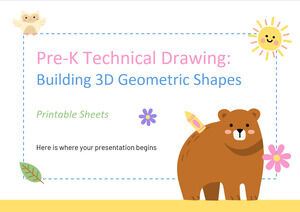 Листы для печати технических чертежей Pre-K: создание трехмерных геометрических фигур