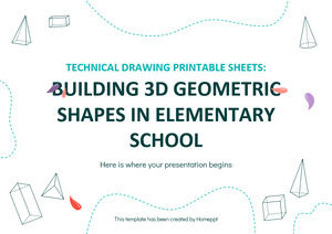 Technical Drawing Printable Sheets: Building 3D Geometric Shapes in Elementary School