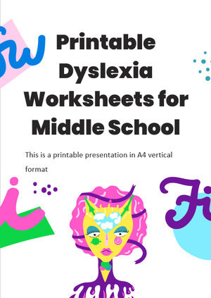 Ortaokul için Yazdırılabilir Disleksi Çalışma Sayfaları