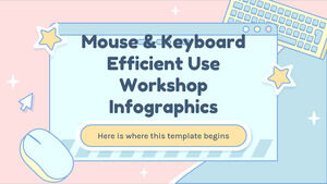 Infográficos de oficina de uso eficiente de mouse e teclado