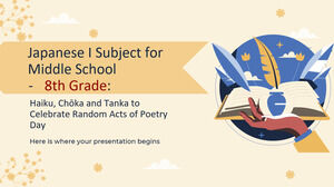 Materia japoneză I pentru gimnaziu - clasa a VIII-a: Haiku, Choka și Tanka pentru a sărbători Ziua Poeziei aleatorii
