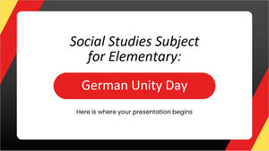 Sujet d'études sociales pour l'élémentaire : Journée de l'unité allemande