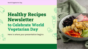 세계 채식주의자의 날을 기념하는 건강한 요리법 뉴스레터