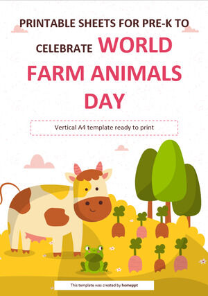 세계 농장 동물의 날을 기념하기 위한 Pre-K용 인쇄 시트