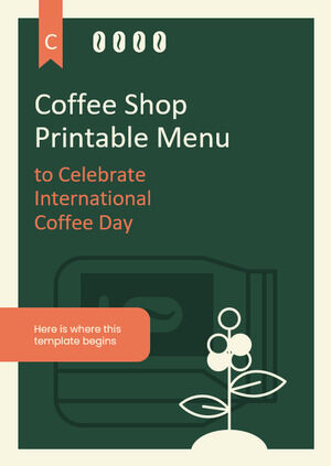 Menú Imprimible de Cafetería para Celebrar el Día Internacional del Café