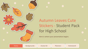 ملصقات لطيفة لأوراق الخريف - حزمة الطالب للمدرسة الثانوية