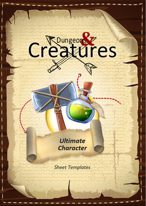Dungeons and Creatures: Templat Lembar Karakter Utama