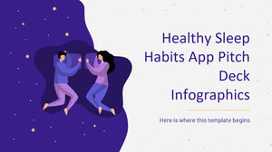 Infográficos da apresentação do aplicativo de hábitos saudáveis ​​de sono