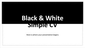 Black & White Simple CV