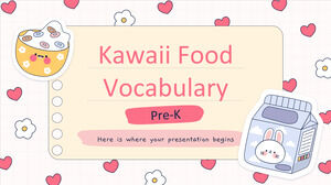 Vocabular alimentar Kawaii pentru pre-K