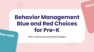 Gestion du comportement Choix bleu et rouge pour le pré-K