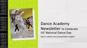 จดหมายข่าวสถาบันสอนเต้นเพื่อฉลองวันเต้นรำแห่งชาติของสหรัฐฯ