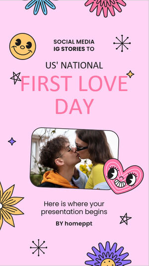 미국의 첫사랑의 날을 기념하는 소셜 미디어 IG 스토리