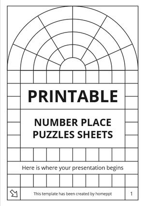 印刷可能な高度な数字の場所のパズル シート