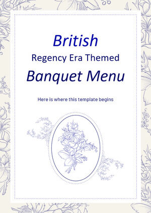 英國攝政時代主題宴會菜單
