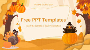 PowerPoint-Vorlagen für Thanksgiving im Cartoon-Stil