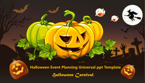 Horror Pumpkin Light Halloween PowerPoint Templates