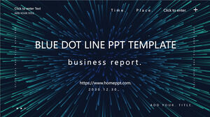 Templat PowerPoint bisnis garis titik biru
