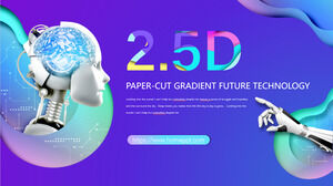 Tecnologia futura gradiente de corte de papel Modelos de PowerPoint