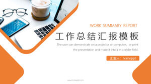 Orange Simplified Work Summary Report Template