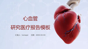 Descargue la plantilla PPT para el informe de investigación médica cardiovascular con antecedentes cardíacos
