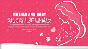 Download do modelo de PPT de tema de cuidados maternos e infantis rosa quente