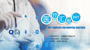 Unduh template PPT laporan medis biru untuk latar belakang dokter