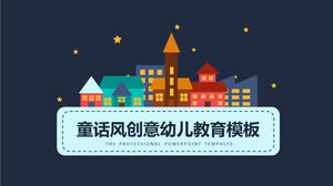 Kartun Langit Malam Star Town House Latar Belakang Tema Pendidikan Anak Template PPT Download