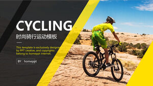 Шаблон PPT для пропаганды здорового образа жизни с помощью горных велосипедных видов спорта на открытом воздухе