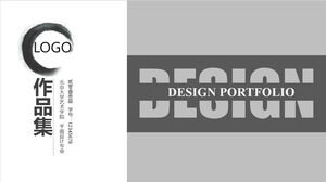 Template PPT koleksi karya desainer grafis dalam gaya seni modern