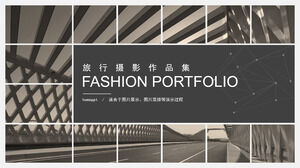 Unduh template PPT untuk portofolio fotografi perjalanan latar belakang arsitektur jembatan