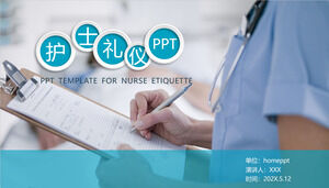 Unduh template PPT untuk pelatihan etiket perawat dengan latar belakang perawat