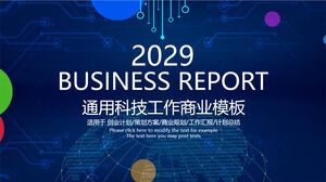 Papan sirkuit biru dot matrix planet latar belakang gaya teknologi laporan bisnis template PPT
