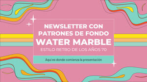 Retro 70s Cool Water Marble Background Patterns Newsletter