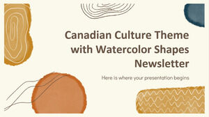 Boletim Informativo Tema da Cultura Canadense com Formas em Aquarela