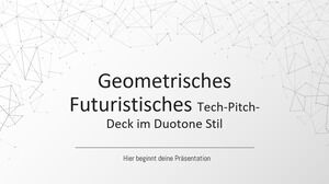 Deck de pitch técnico geométrico futurista estilo duotônico