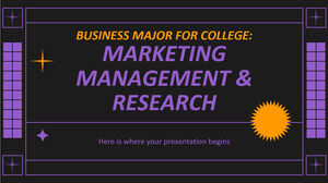 Business Major for College: Marketing Management & Research