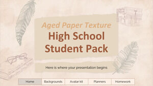 Aged Paper Texture High School Student Pack