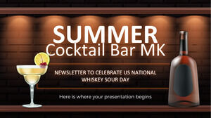 Buletin informativ Summer Cocktail Bar MK pentru a sărbători Ziua Națională a Whisky Sour din SUA
