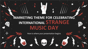 Tema di marketing per la celebrazione della Giornata internazionale della musica strana Modello di presentazione del tema di marketing multiuso per la celebrazione della Giornata internazionale della musica strana