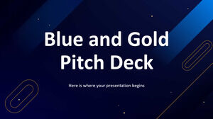 Pitch Deck Azul y Dorado