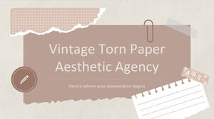 Agência estética de papel rasgado vintage