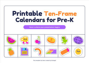 Calendários imprimíveis de dez quadros para pré-escola