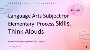 مادة فنون اللغة للمرحلة الابتدائية - الصف الرابع: مهارات العملية ، التفكير بصوت عالٍ