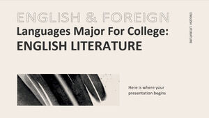 วิชาเอกภาษาอังกฤษและภาษาต่างประเทศสำหรับวิทยาลัย: วรรณคดีอังกฤษ