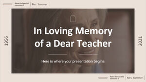 În amintirea iubitoare a unui profesor drag