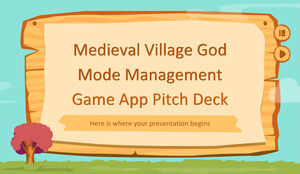 Pitch Deck dell'app del gioco di gestione Godmode del villaggio medievale