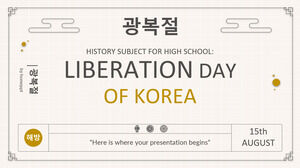 Sujet d'histoire pour le lycée : Jour de la libération de la Corée