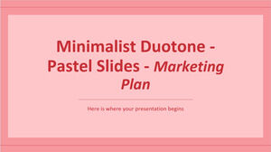 Diapositivas Pastel Minimalista Duotono Marketing Plan Marketing