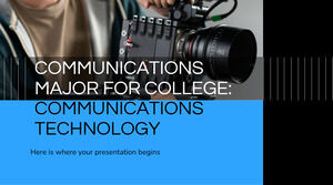 Especialização em Comunicações para a Faculdade: Tecnologia de Comunicações